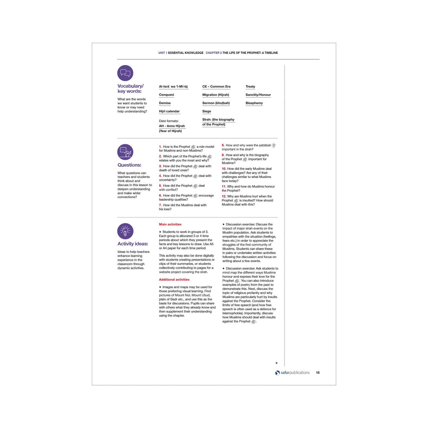 Safar Teacher's Guide for Islamic Studies: Level 7