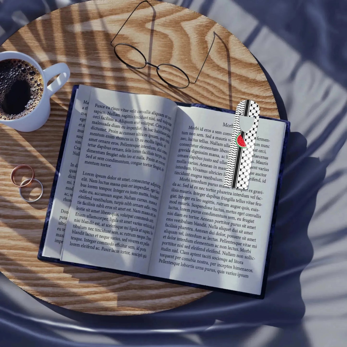 Black and White Kufie Bookmark - Stylish Metal Page Holder book cover