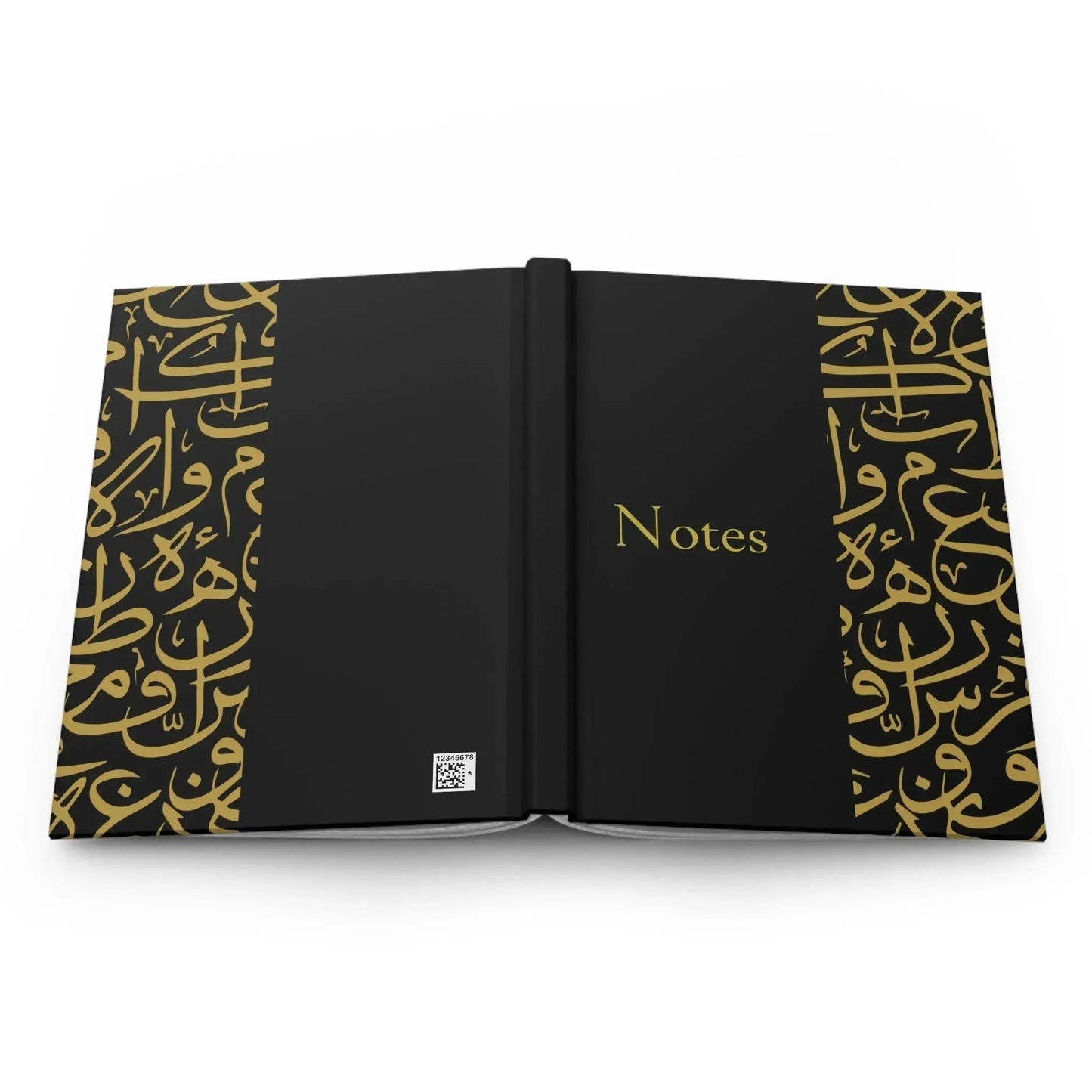 Black and Gold Arabic Letters Hardcover Journal Matte 2 book cover