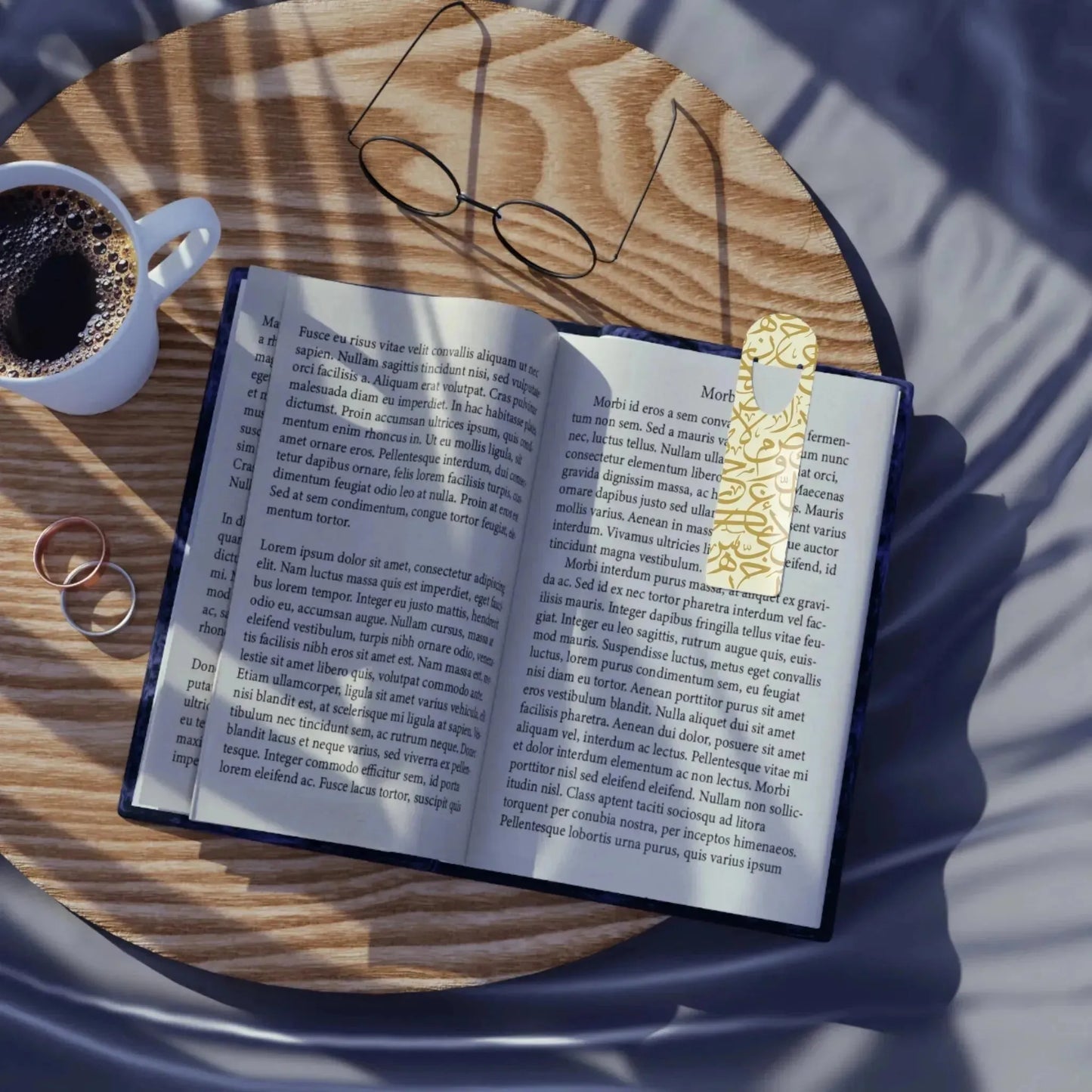 Beige and Gold Bookmark - Stylish Metal Page Holder book cover