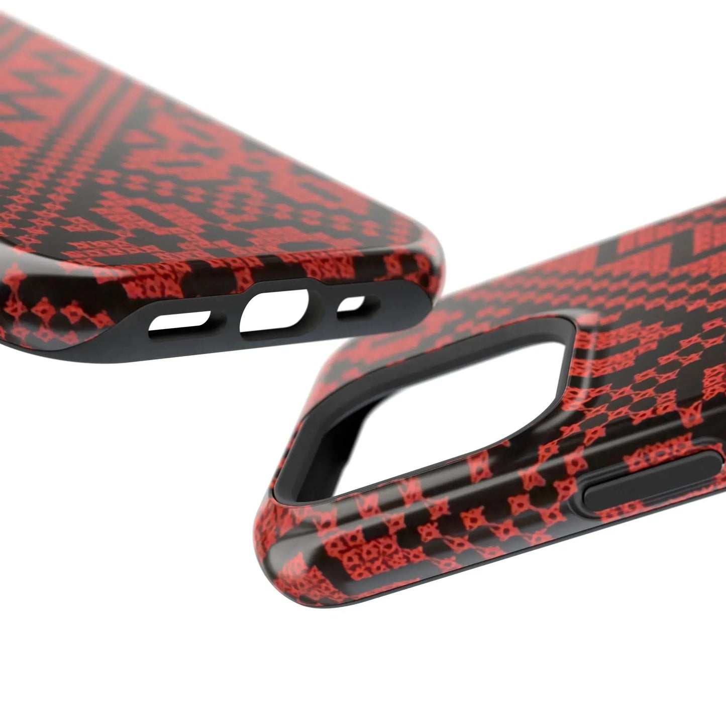 Red and Black Tatreez Design - Iphone Magnetic Tough Case book cover