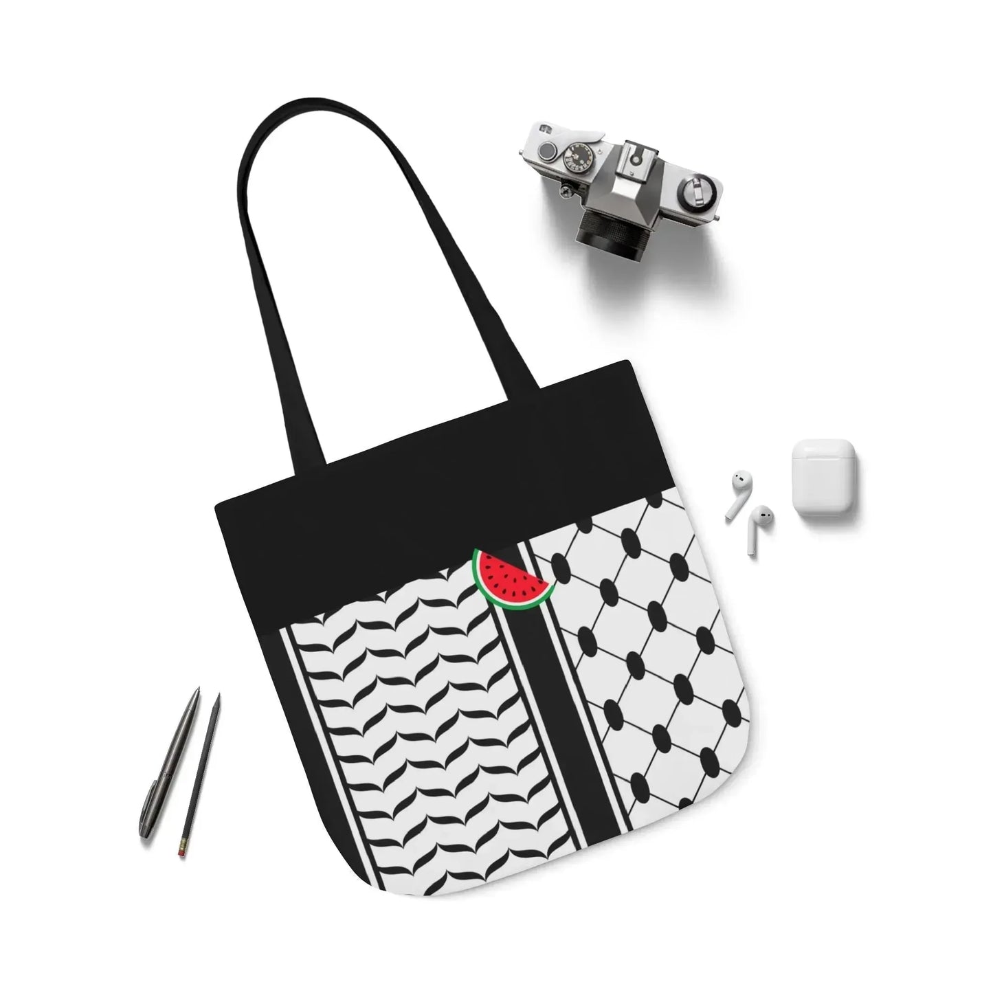 Black and White Kufieh Design Tote Bag book cover