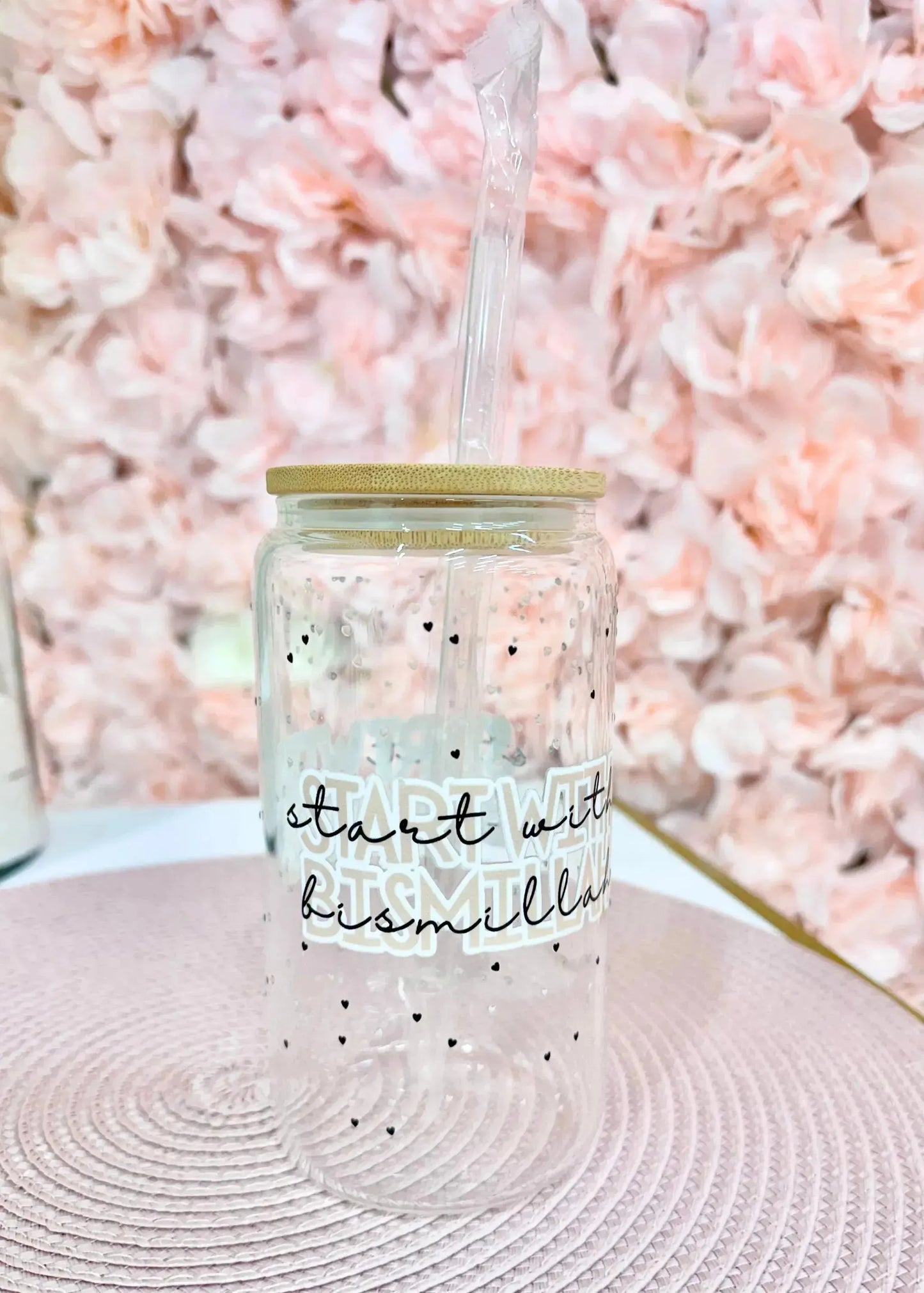 16oz start with bismillah coffee glass