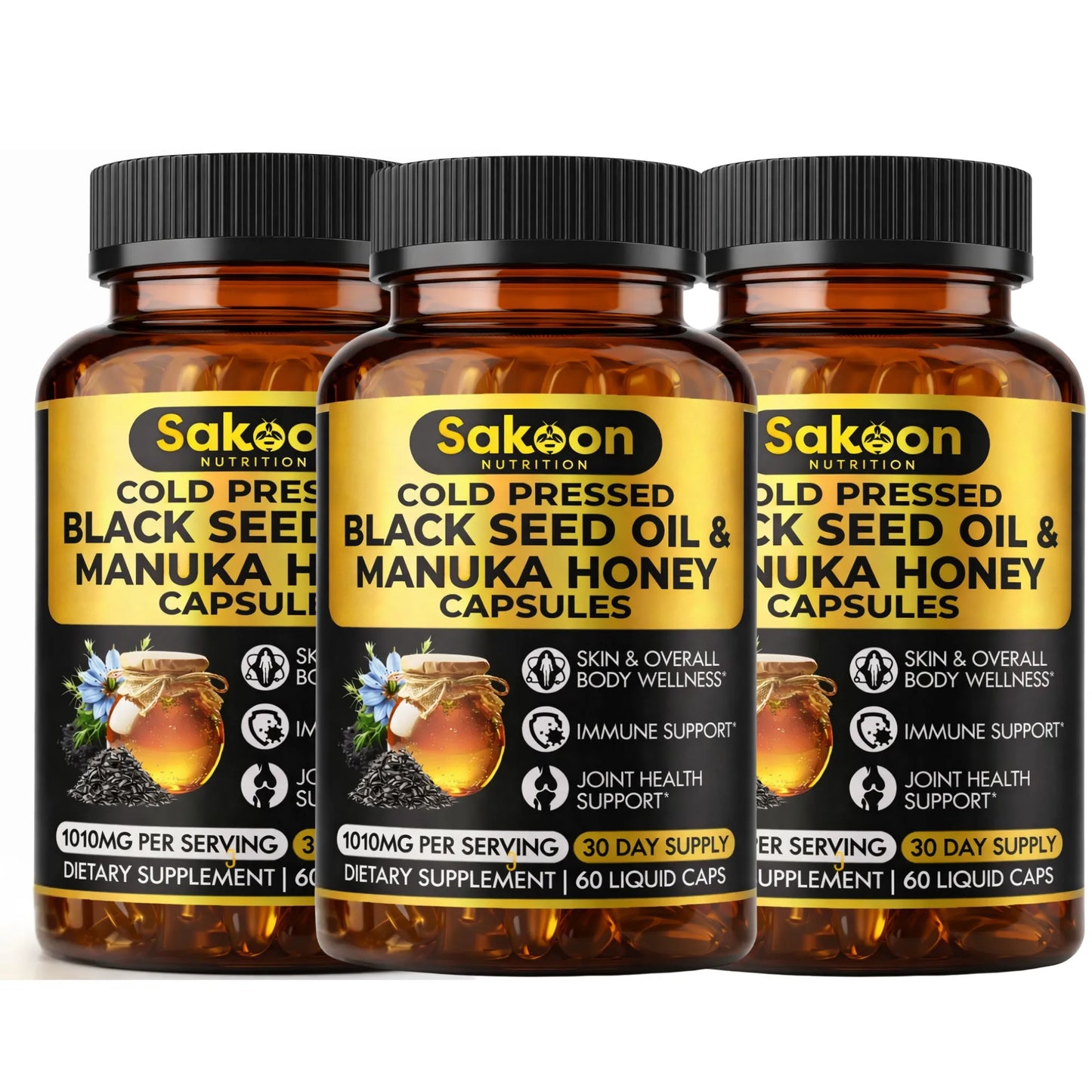 Black Seed Oil & Manuka Honey Capsules | Halal Immune Support
