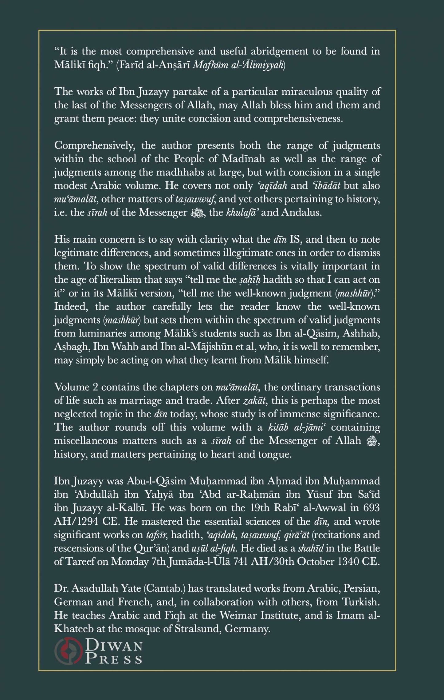 Al-Qawanin al-Fiqhiyyah: The Judgements of Fiqh - Vol. 2 (Mu'amalat & Other Matters)