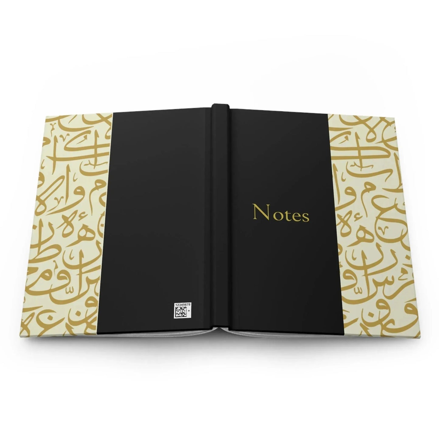 Beige and Gold Arabic Letters Hardcover Journal Matte 2 book cover