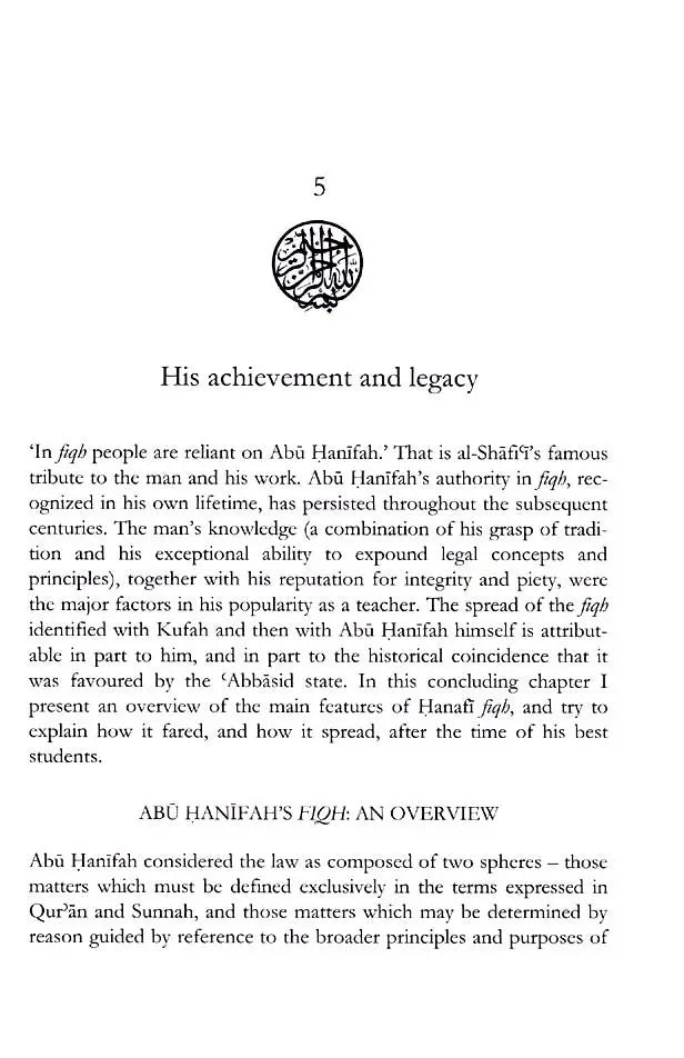 Abu Hanifah : His Life, Legal Method and Legacy Kube Publishing