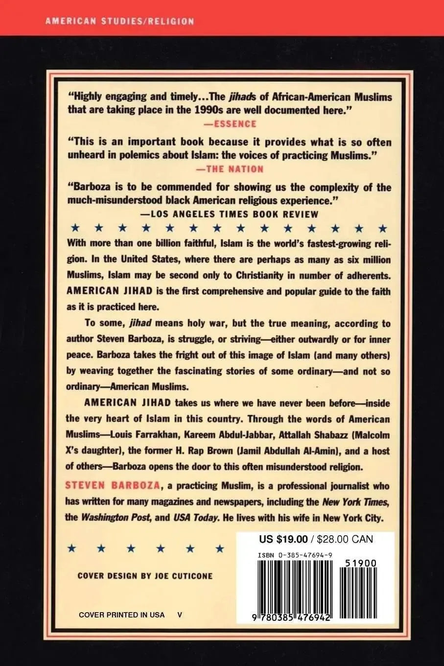 American Jihad: Islam after Malcolm X by Steven Barboza book cover