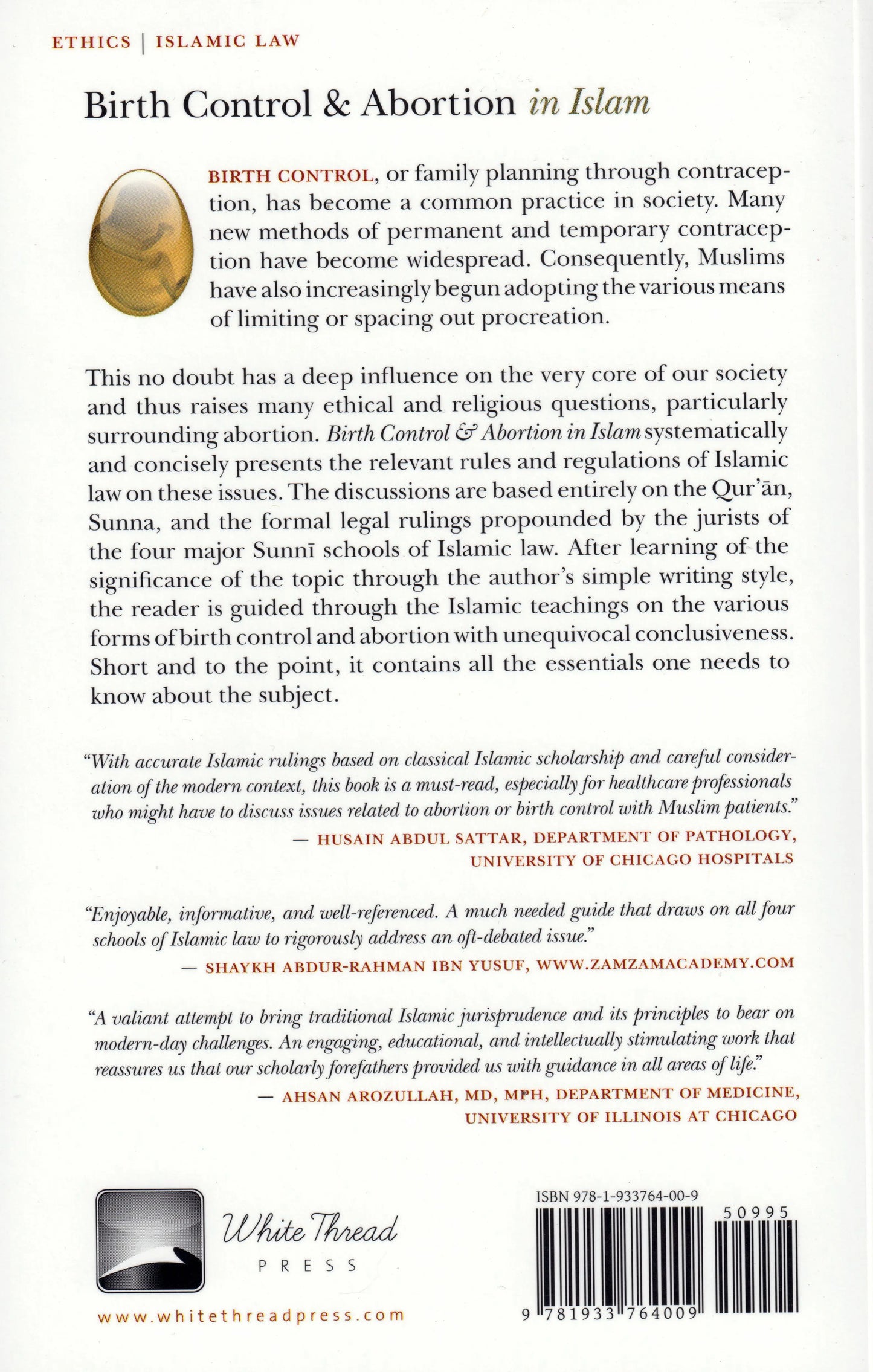 Birth Control & Abortion in Islam White Thread Press