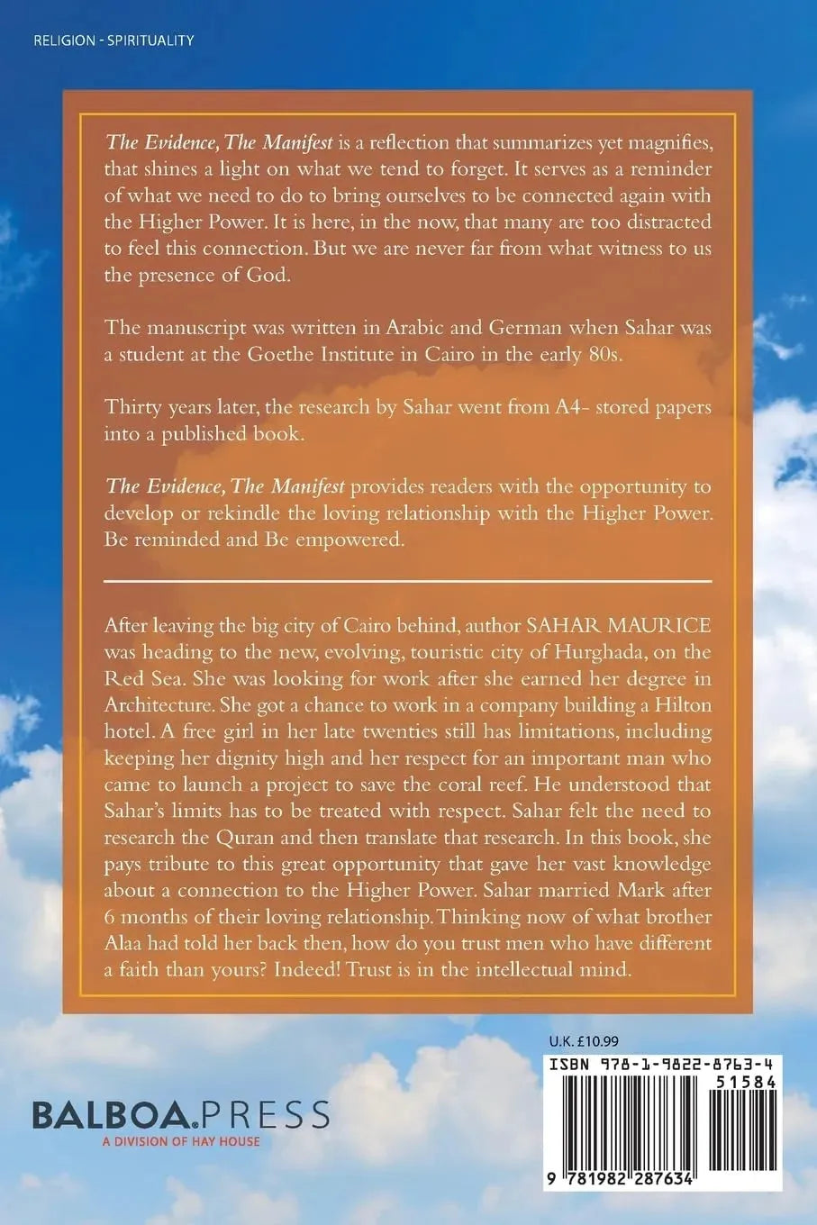 The Evidence, the outer, the manifest: Material Evidence of God's Presence by Sahar Maurice book cover