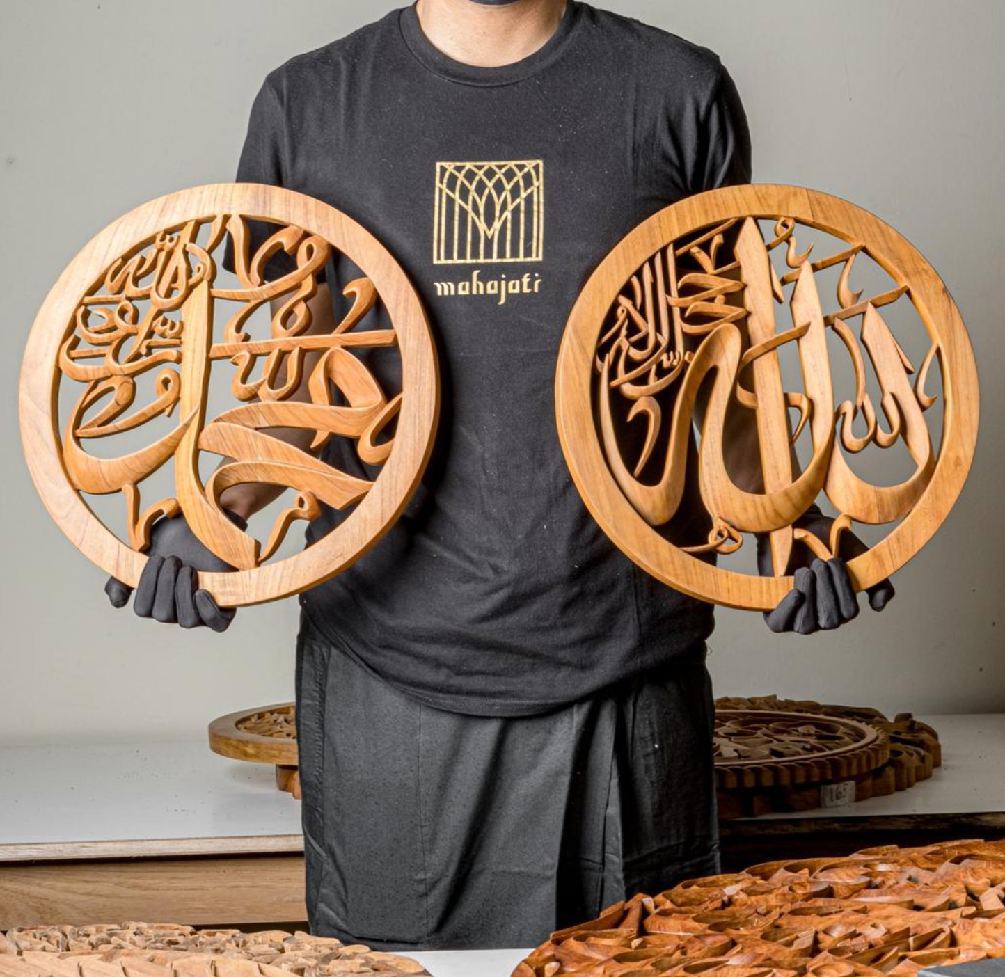 Allah SWT & Muhammad SAW - Semi 3d - 40cm (2 Piece Set)