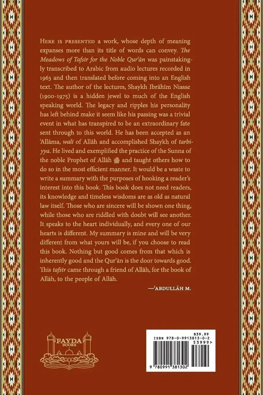 In the Meadows of Tafsir for the Noble Quran by Ibrahim Niasse book cover