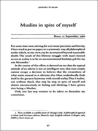 Journey to Islam: Diary of German Diplomat 1951-2000