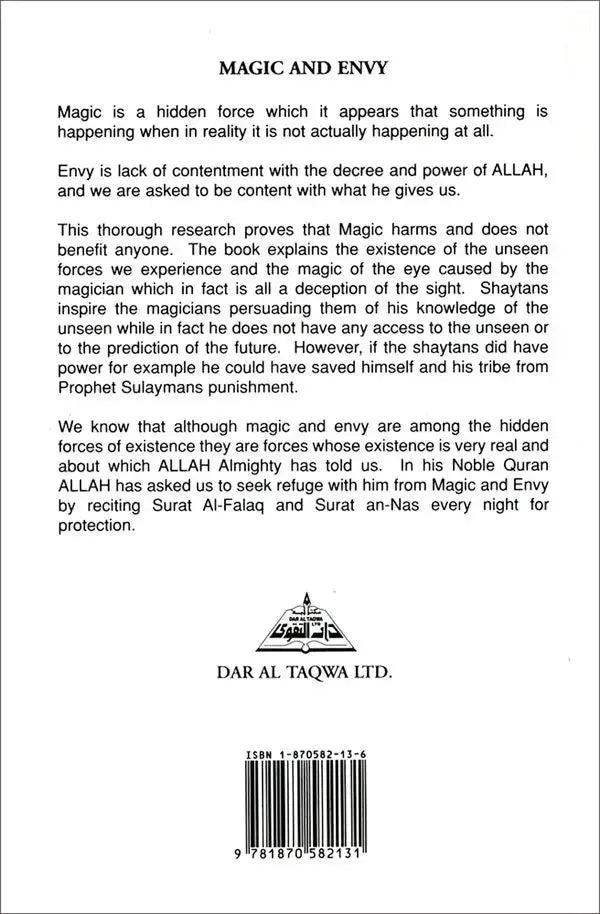 Magic and Envy In the Light of Qur'an & Sunnah by Muhammad Metwalli al-Sharawi book cover