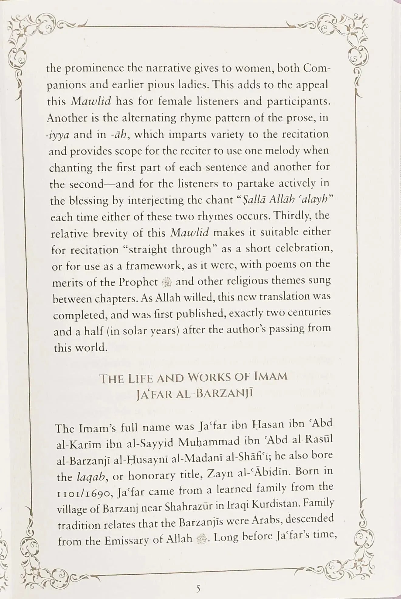 Mawlid al-Barzanji: A Paean on the Blessed Prophet's Birth
