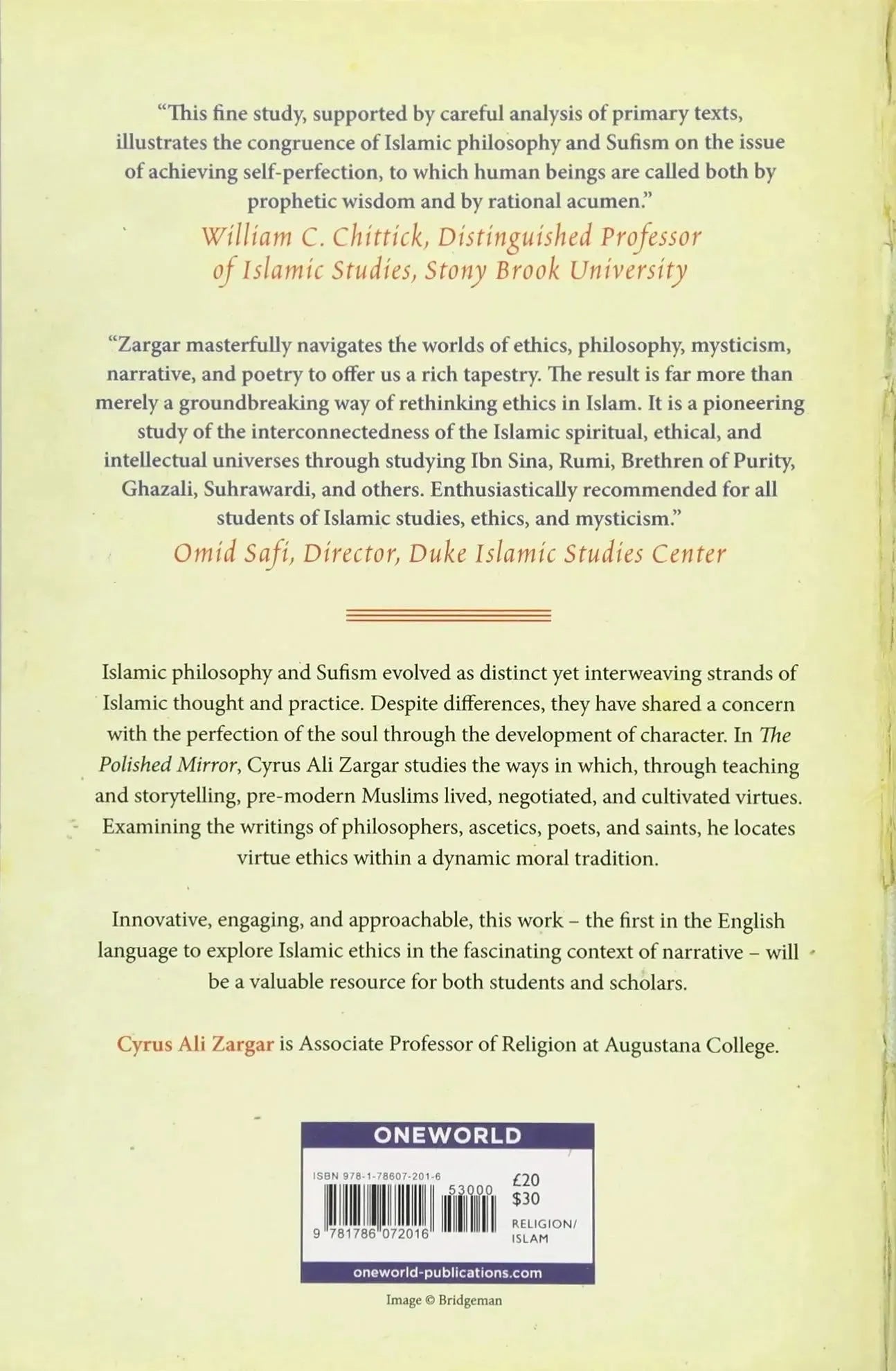 Polished Mirror: Storytelling and the Pursuit of Virtue in Islamic Philosophy and Sufism by Cyrus Ali Zargar book cover