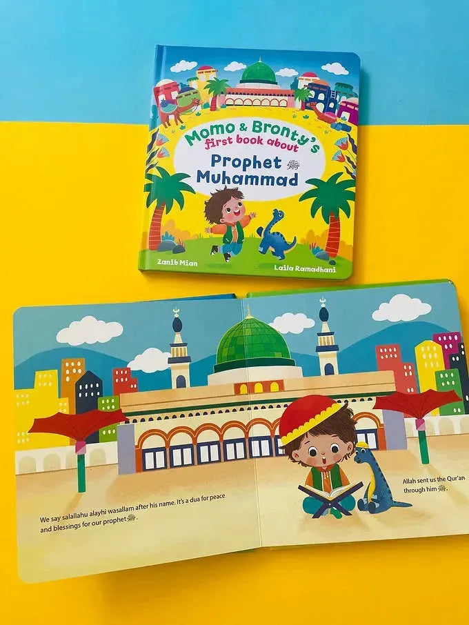 Momo & Bronty's First Book About Prophet Muhammad by Zanib Mian book cover