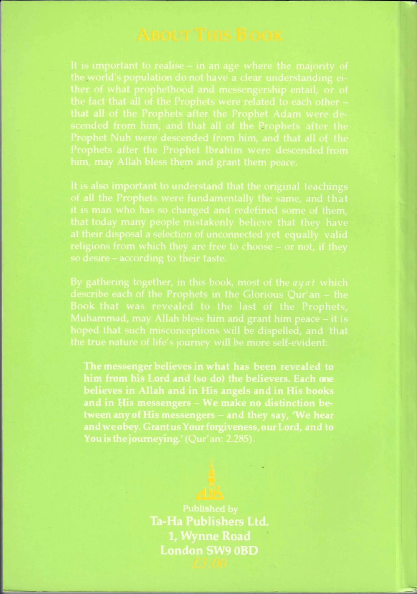 Prophets In The Quran Volume One The Early Prophets by Iftekhar Bano Hussain book cover