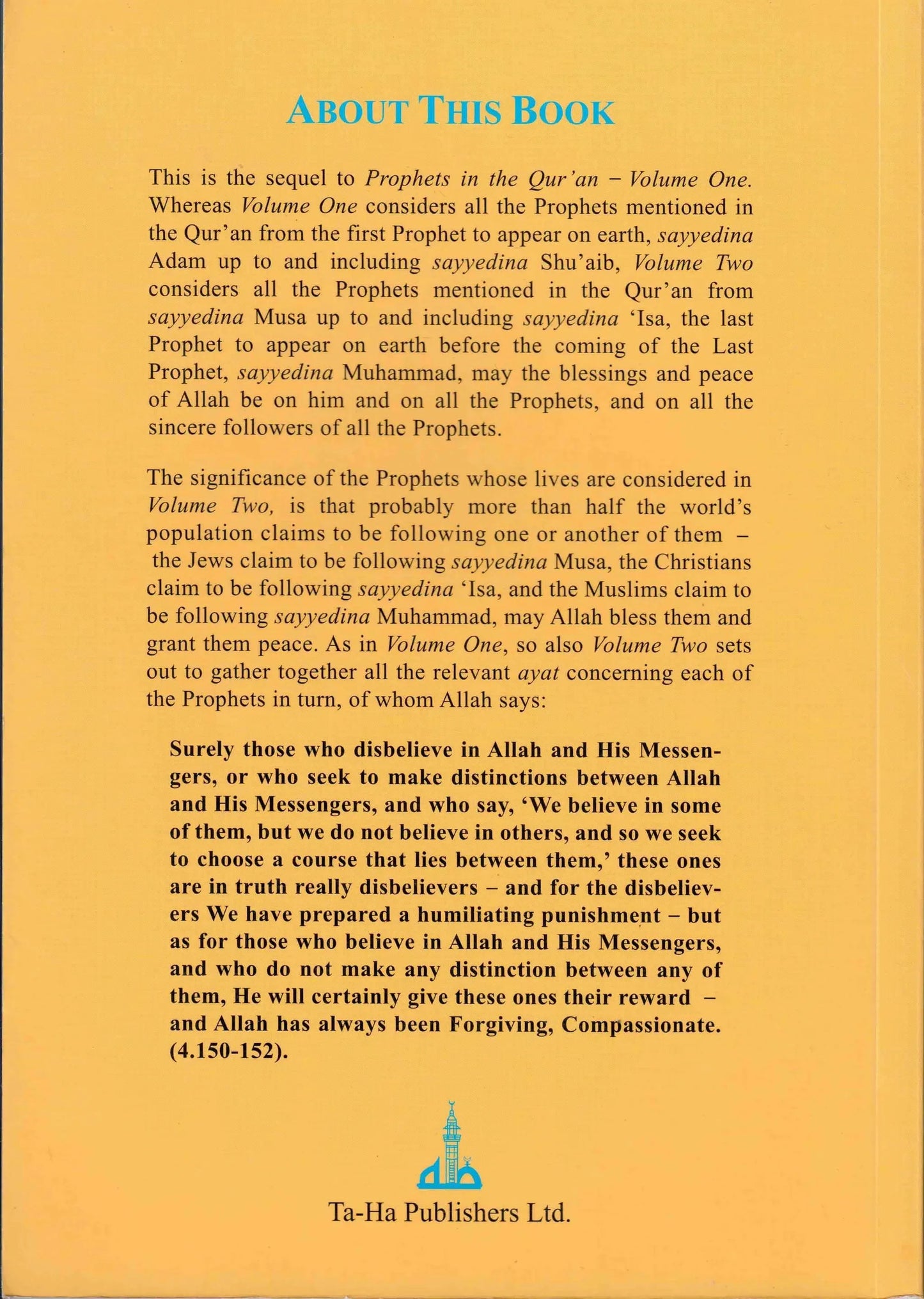Prophets In The Quran Volume Two The Later Prophets by Iftekhar Bano Hussain book cover