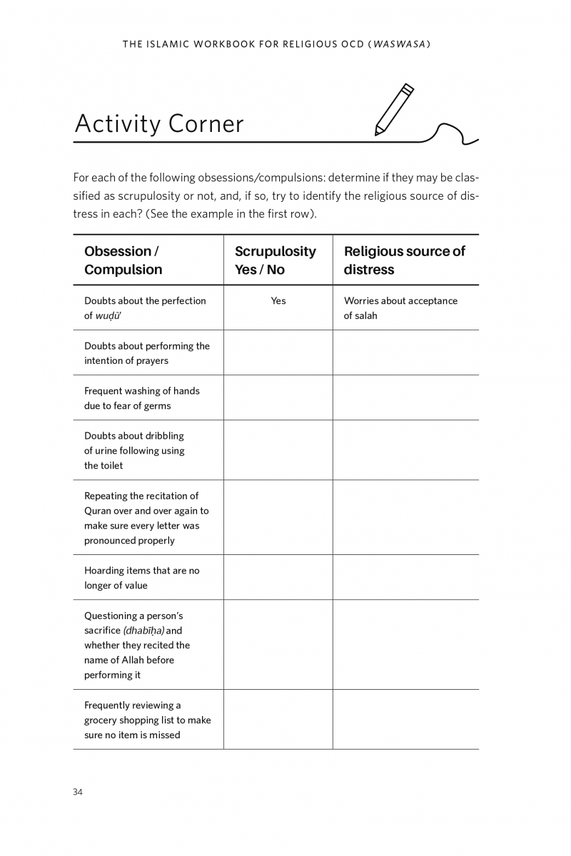 The Islamic Workbook for Religious OCD (Waswasa): A Guide for Overcoming Intrusive Thoughts and Compulsions