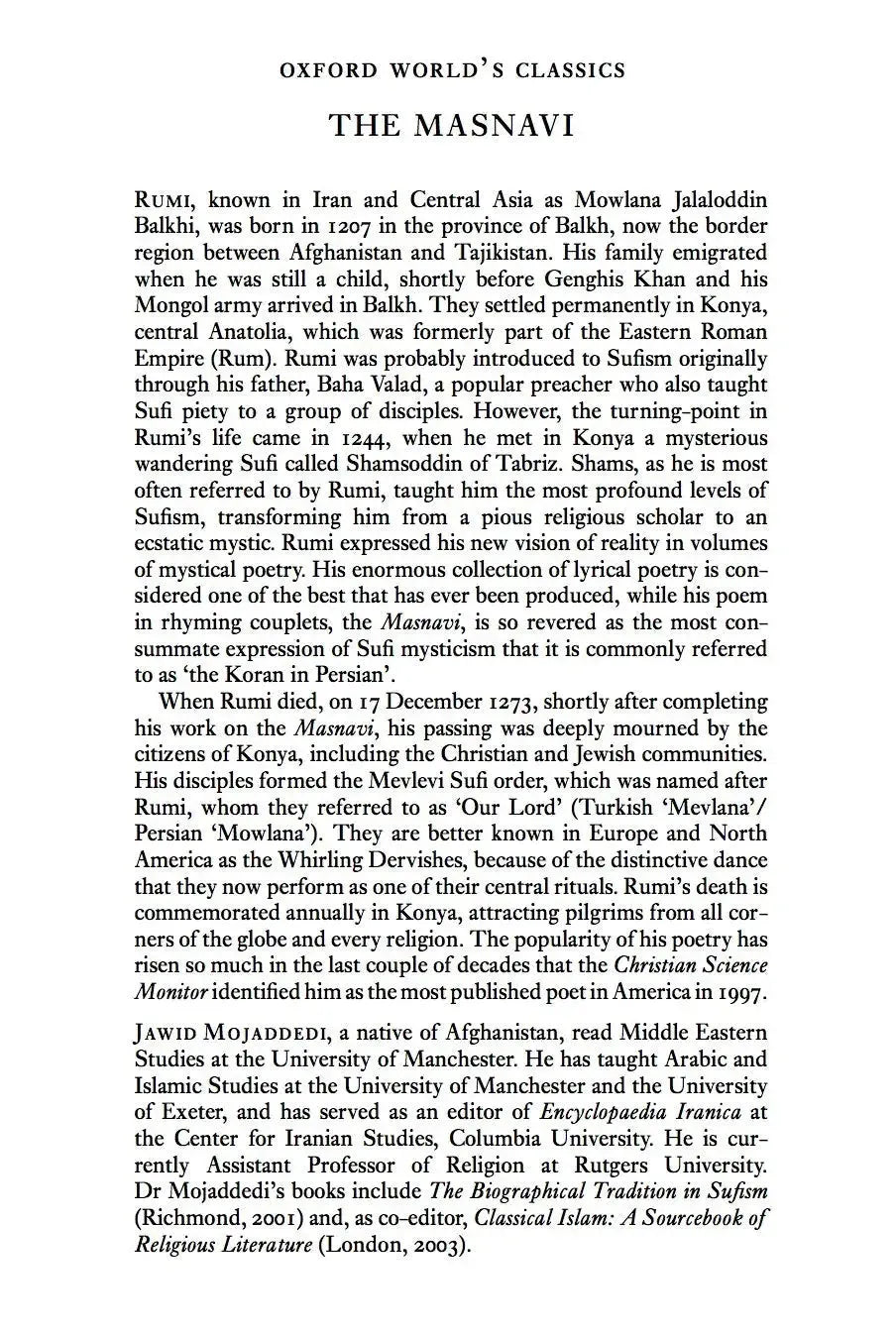 Rumi - The Masnavi - Book One by Rumi book cover
