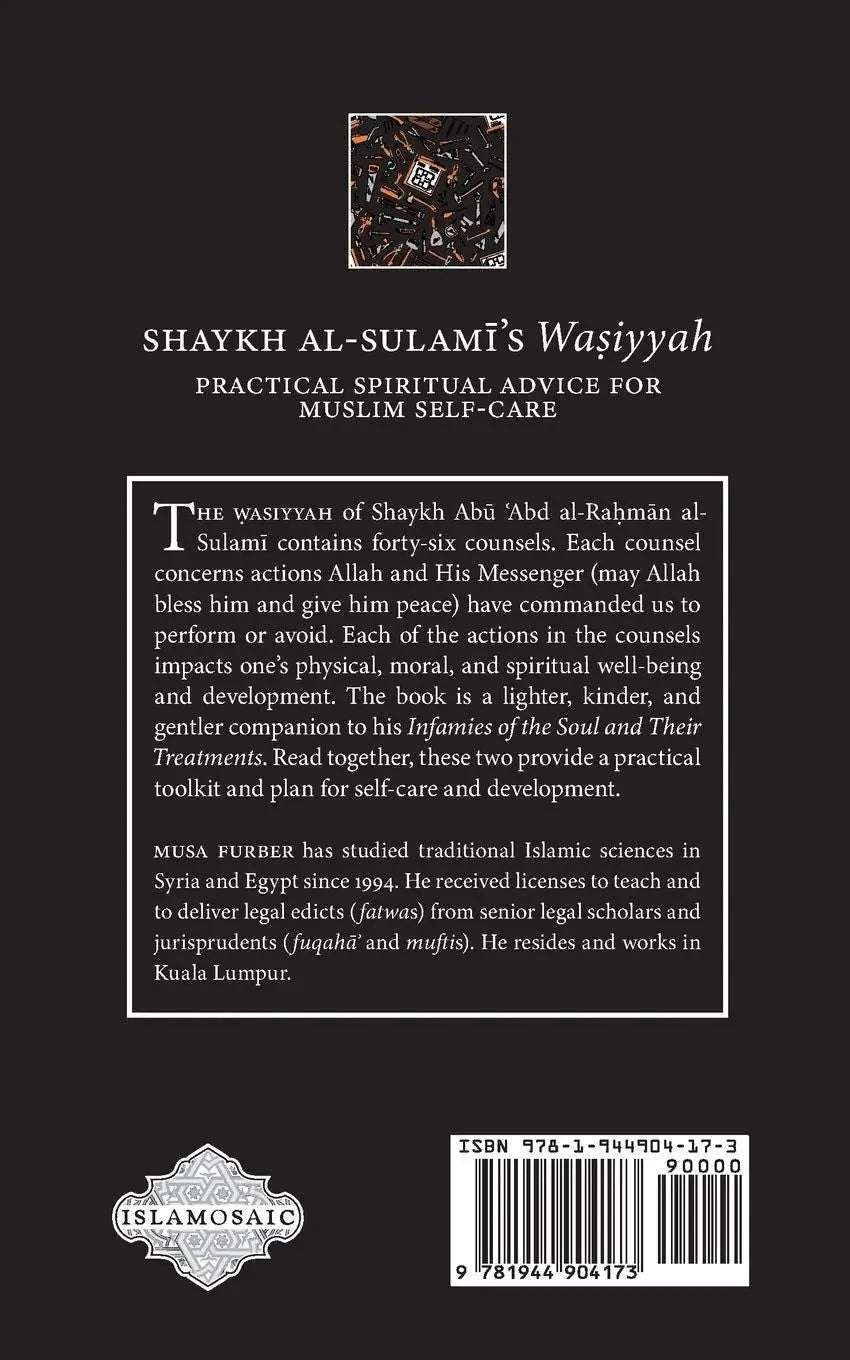 Shaykh al-Sulami's Wasiyyah: Practical Spiritual Advice for Muslim Self-Care