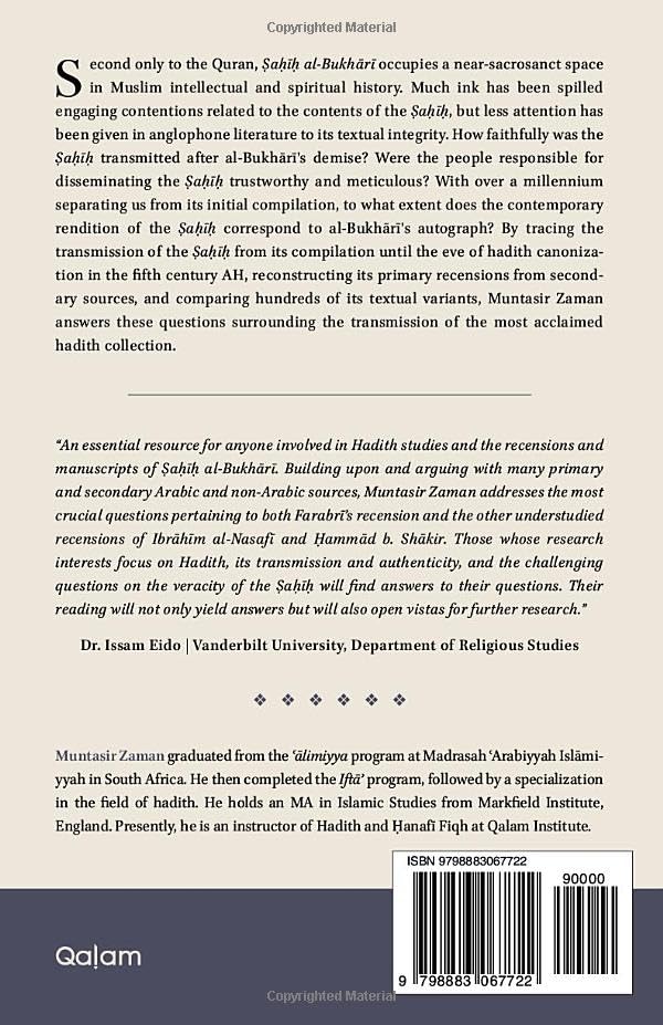 The Textual Integrity of Sahih al-Bukhari: A Study on the Primary Recensions, Textual Variants, and Transmission of the Sahih