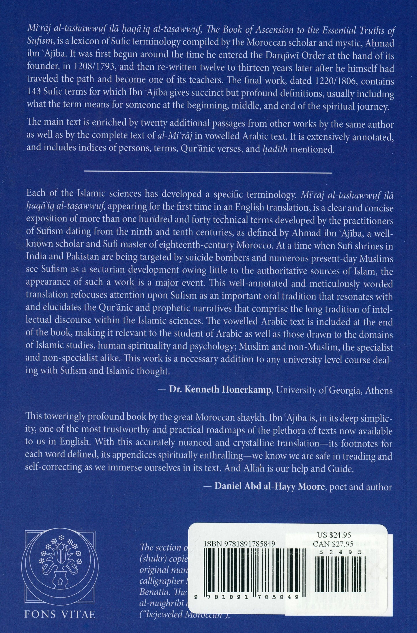 The Book of Ascension to the Essential Truths of Sufism Fons Vitae