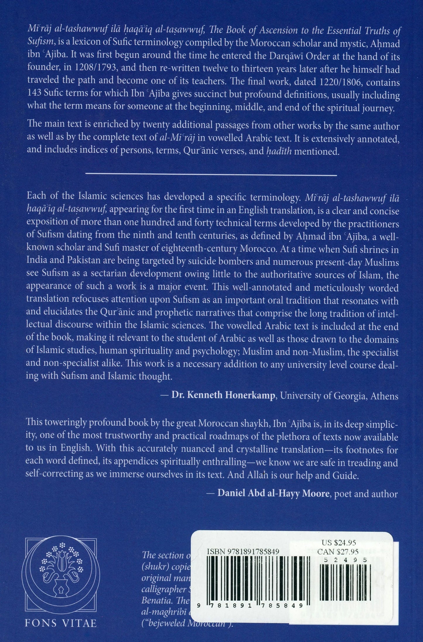 The Book of Ascension to the Essential Truths of Sufism Fons Vitae