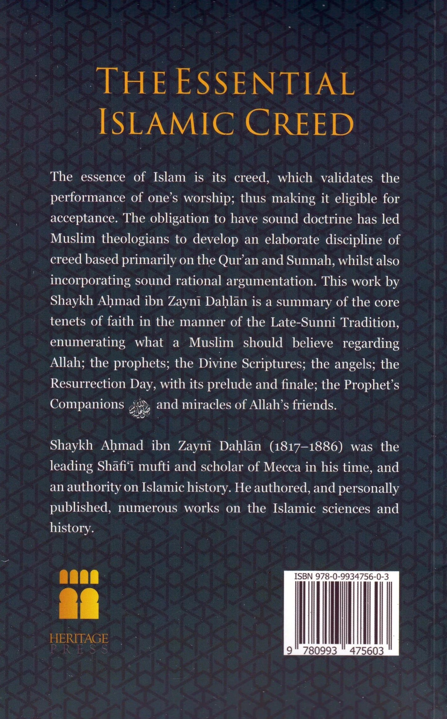 The Essential Islamic Creed by Ahmad Zayni Dahlan book cover
