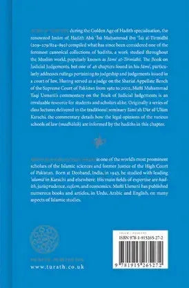 Jami at-Tirmidhi: Chapters on Judicial Judgements Explained by Muhammad Taqi Usmani book cover