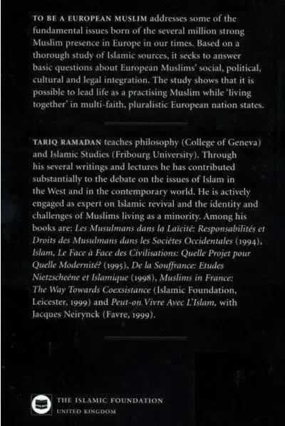 To be a European Muslim by Tariq Ramadan book cover