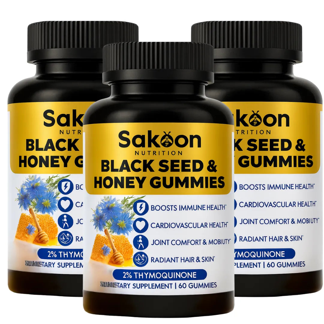 Black Seed Oil Gummies with Honey | Halal, High-Thymoquinone | Sakoon