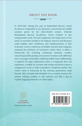 Towards Understanding Hadith Exploring Ten Key Issues by Abd al-Hayy al-Lucknawi book cover