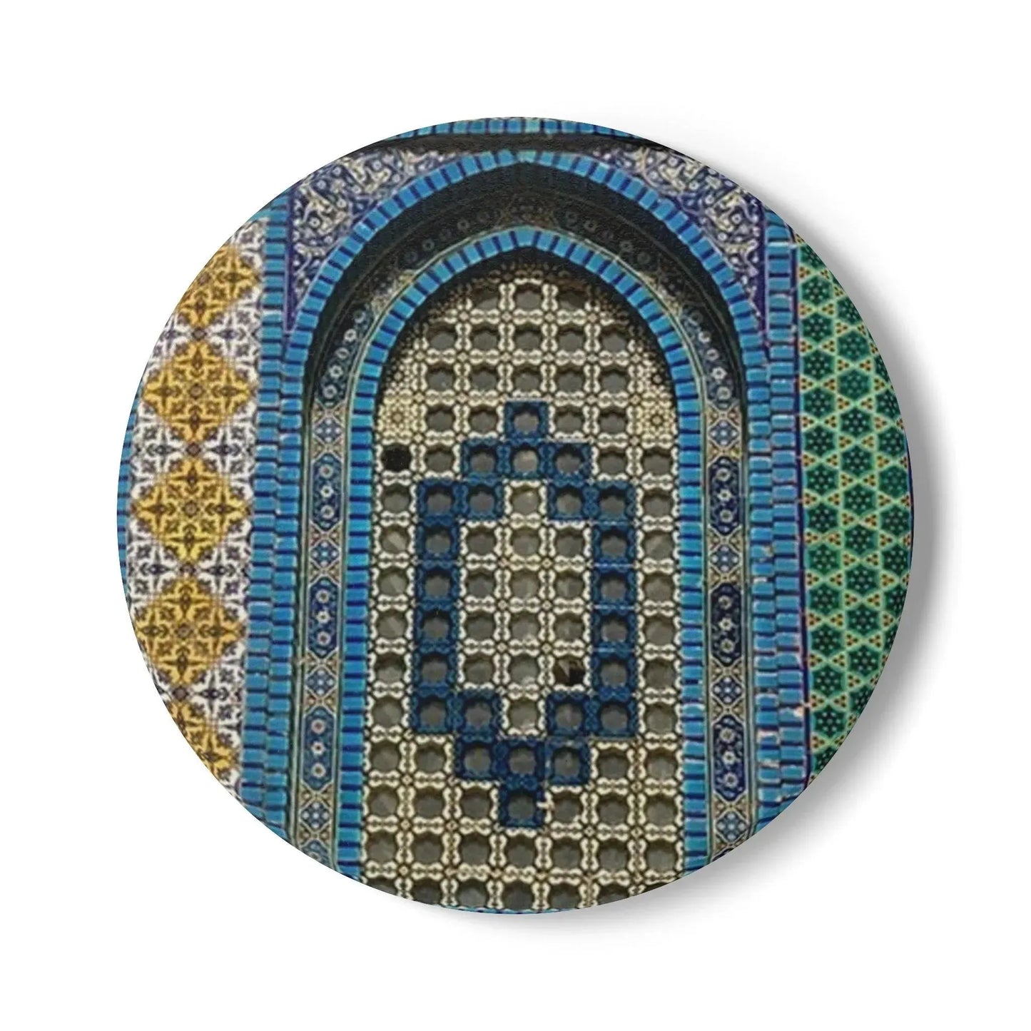 Masjid Al-Aqsa Pattern Ceramic Coaster, Stylish Drinkware, Home Decor, Gift for Housewarming, Coffee Table Accessory book cover