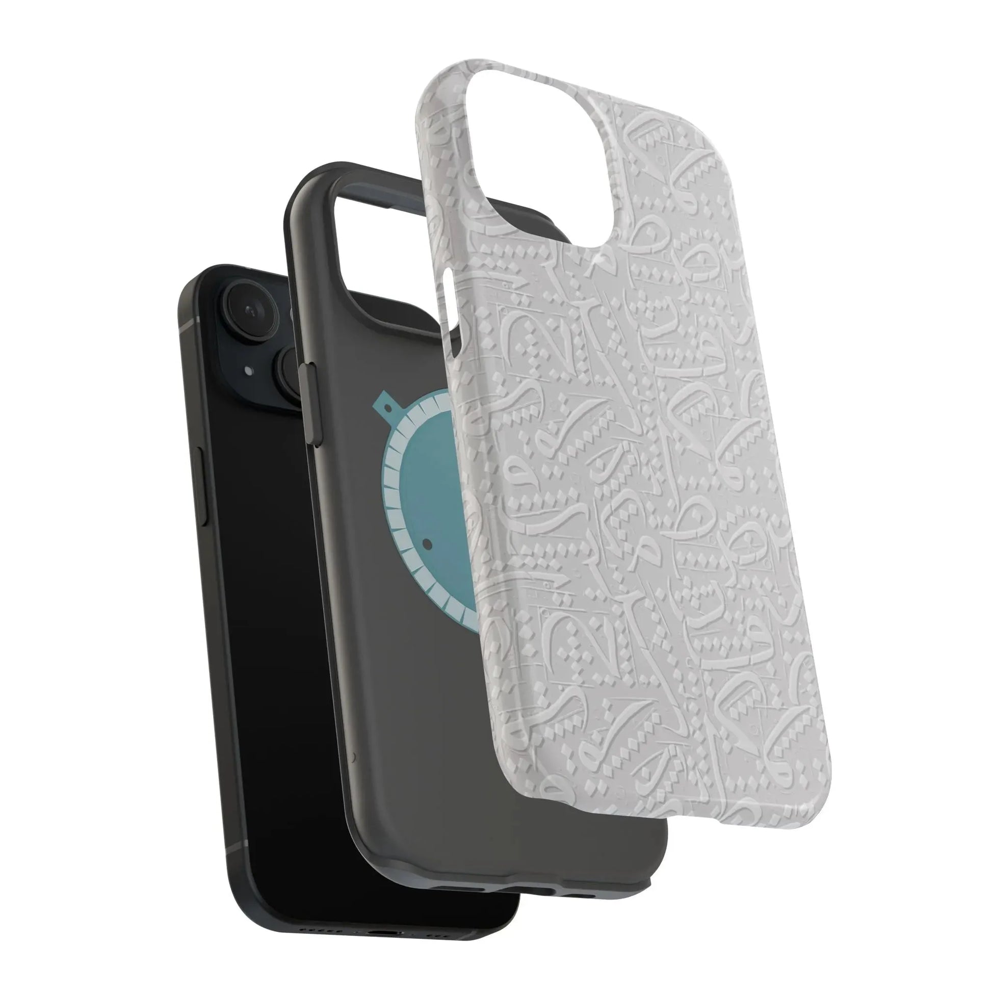 White Arabic calligraphy letters - Iphone Magnetic Tough Case book cover