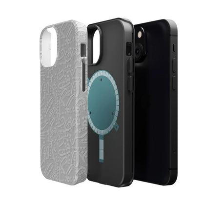White Arabic calligraphy letters - Iphone Magnetic Tough Case book cover