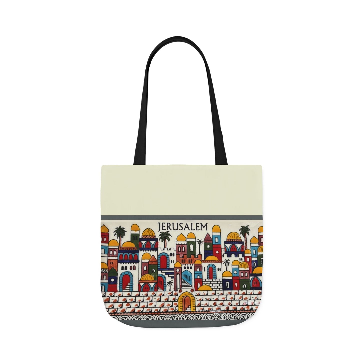 Jerusalem City  Tote Bag, 3-Color Straps