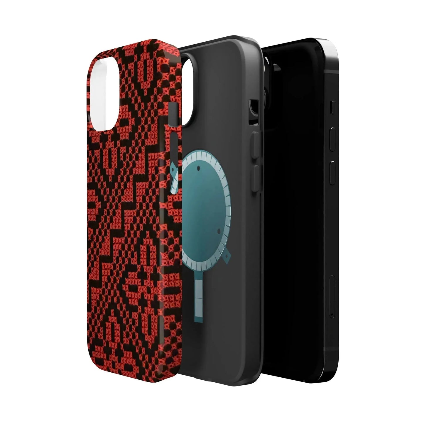 Red and Black Tatreez Design - Iphone Magnetic Tough Case book cover