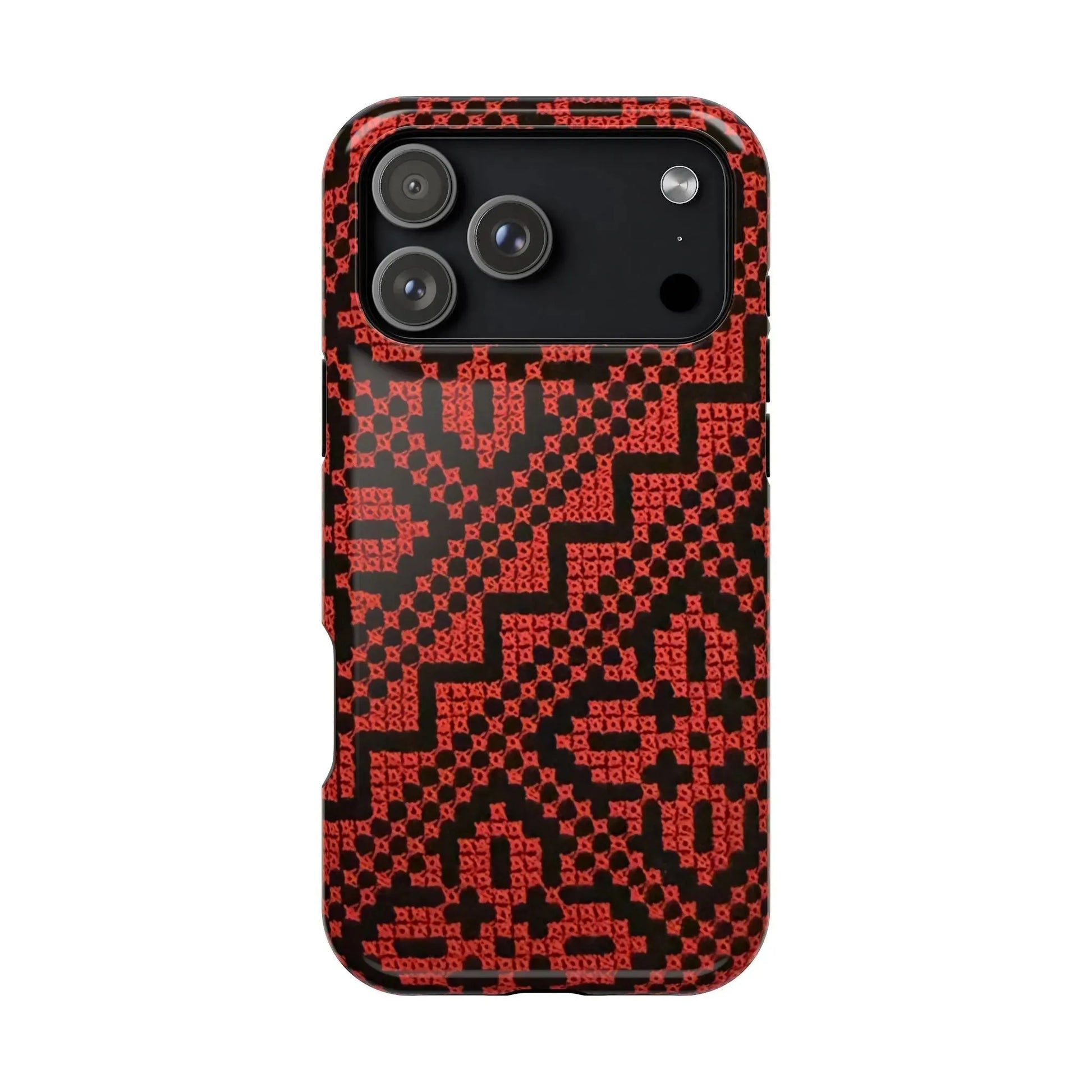Red and Black Tatreez Design - Iphone Magnetic Tough Case book cover