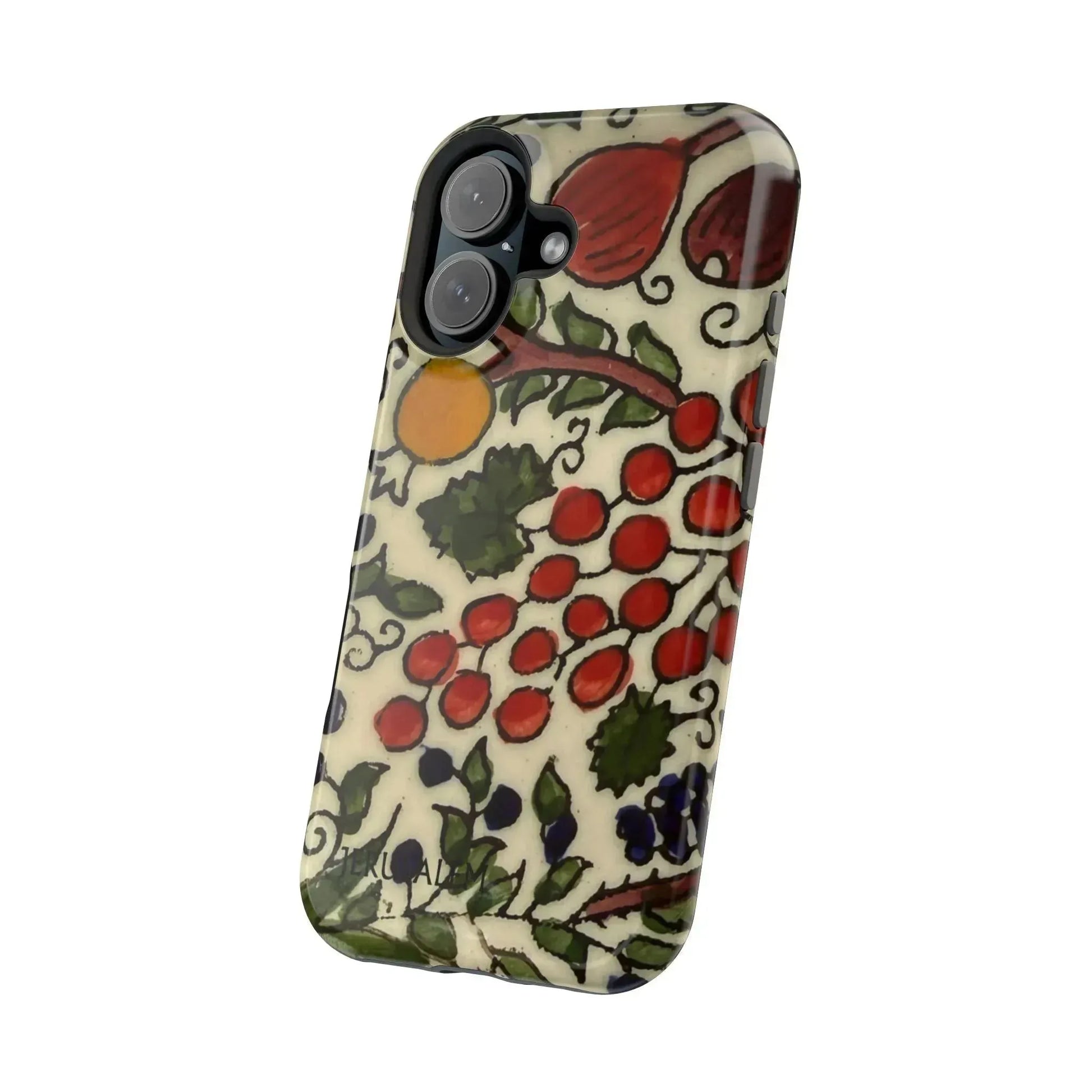 Jerusalem City Fruits Design Iphone Magnetic Tough Case book cover
