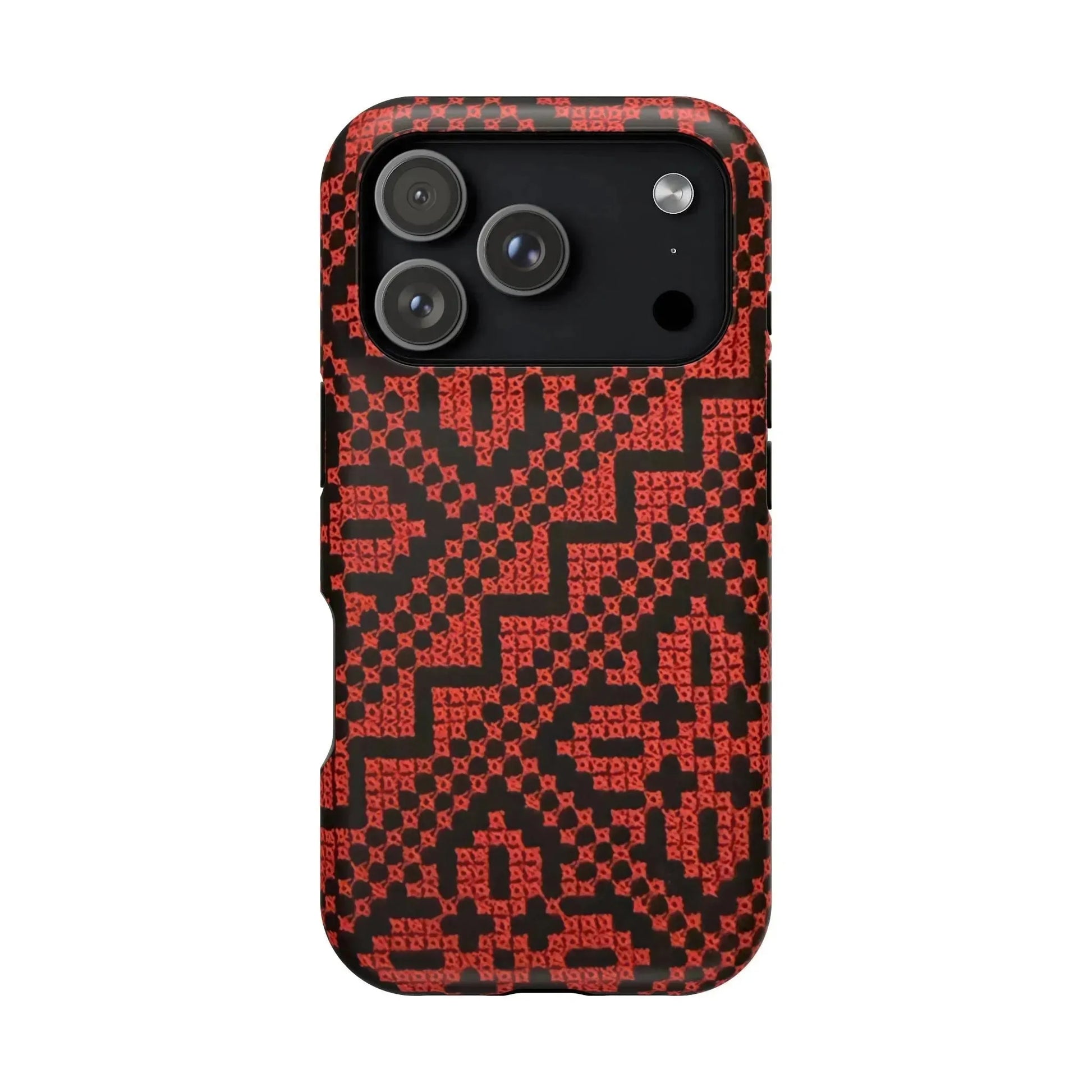 Red and Black Tatreez Design - Iphone Magnetic Tough Case book cover