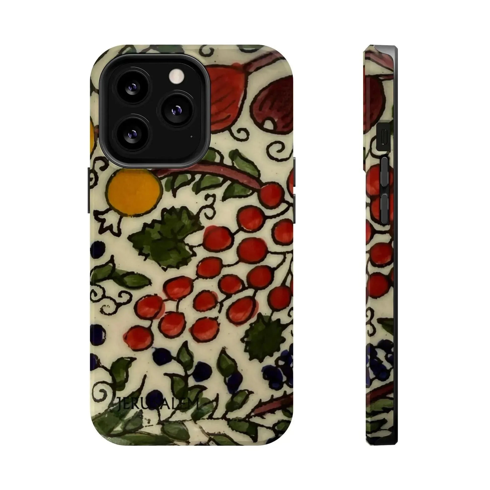 Jerusalem City Fruits Design Iphone Magnetic Tough Case book cover