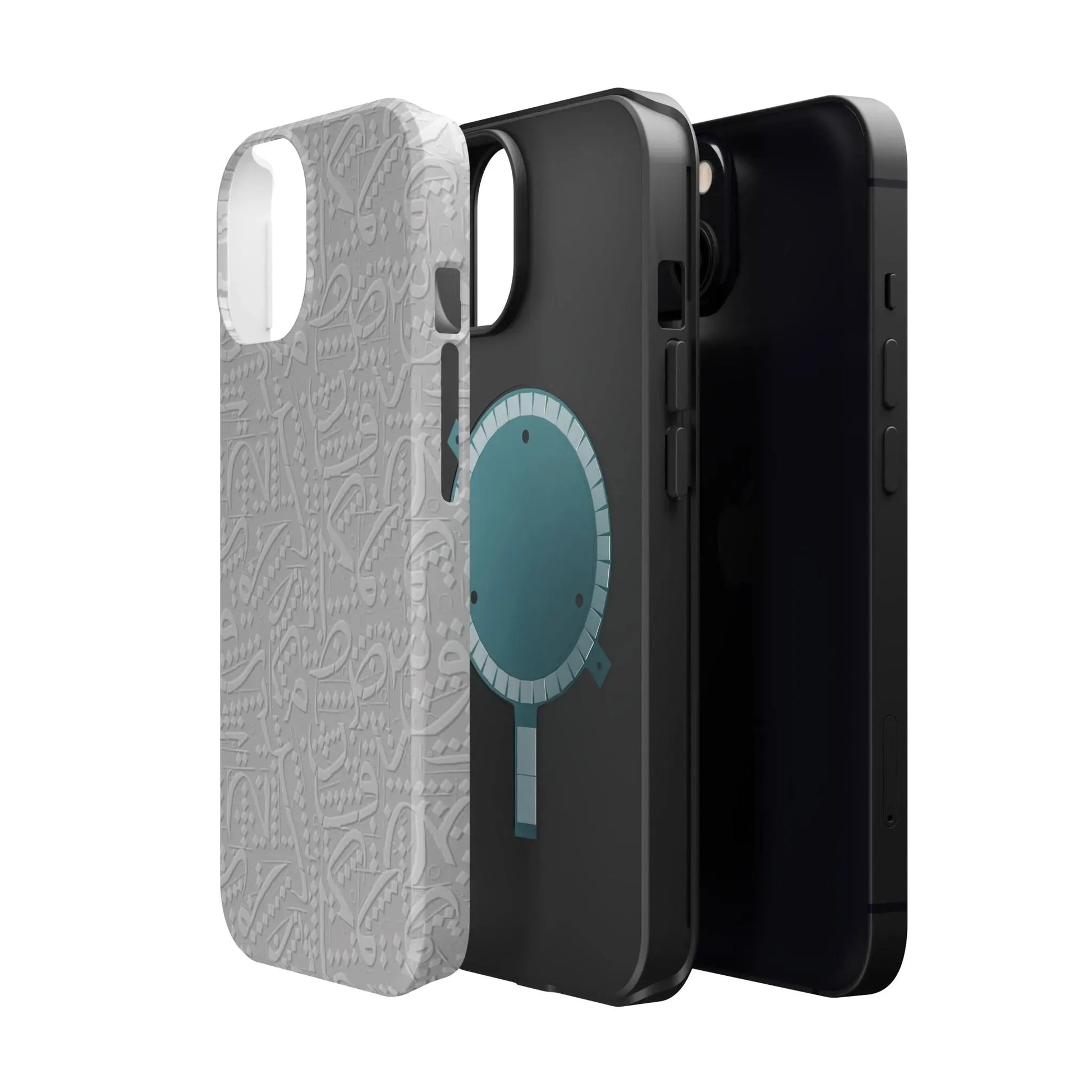 White Arabic calligraphy letters - Iphone Magnetic Tough Case book cover