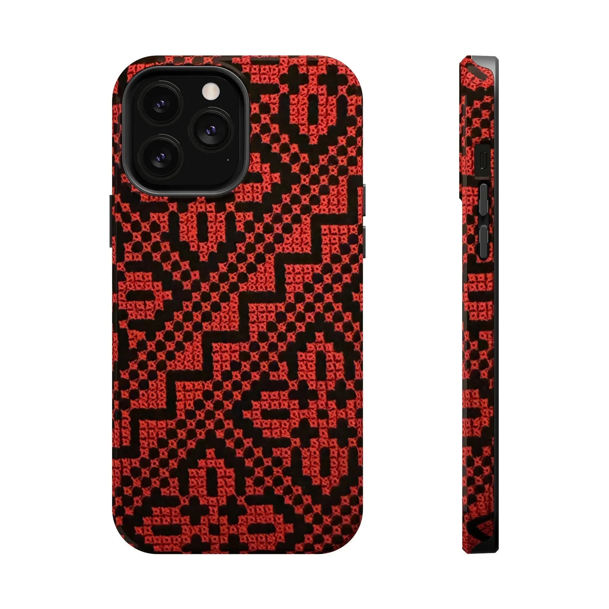 Red and Black Tatreez Design - Iphone Magnetic Tough Case book cover