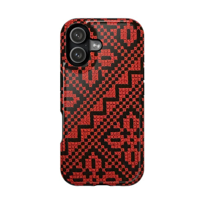 Red and Black Tatreez Design - Iphone Magnetic Tough Case book cover