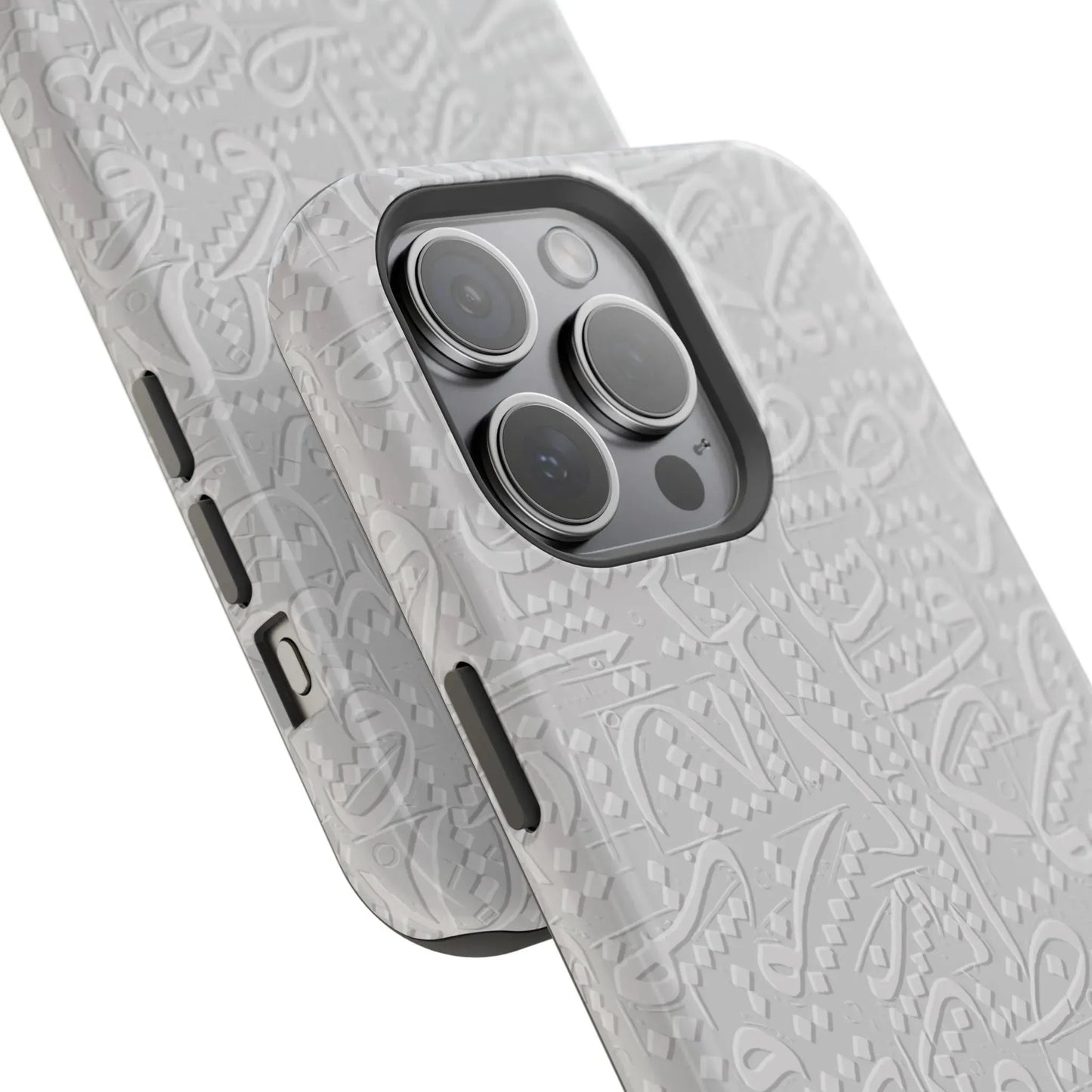 White Arabic calligraphy letters - Iphone Magnetic Tough Case book cover
