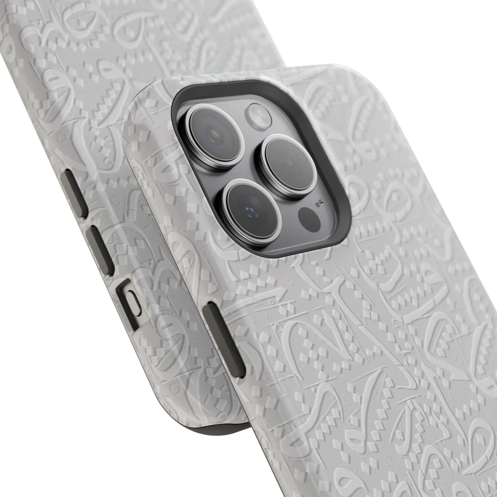 White Arabic calligraphy letters - Iphone Magnetic Tough Case book cover