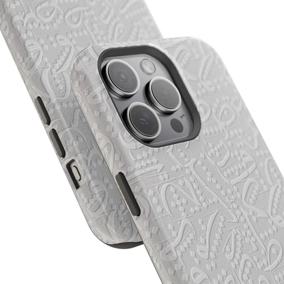 White Arabic calligraphy letters - Iphone Magnetic Tough Case book cover