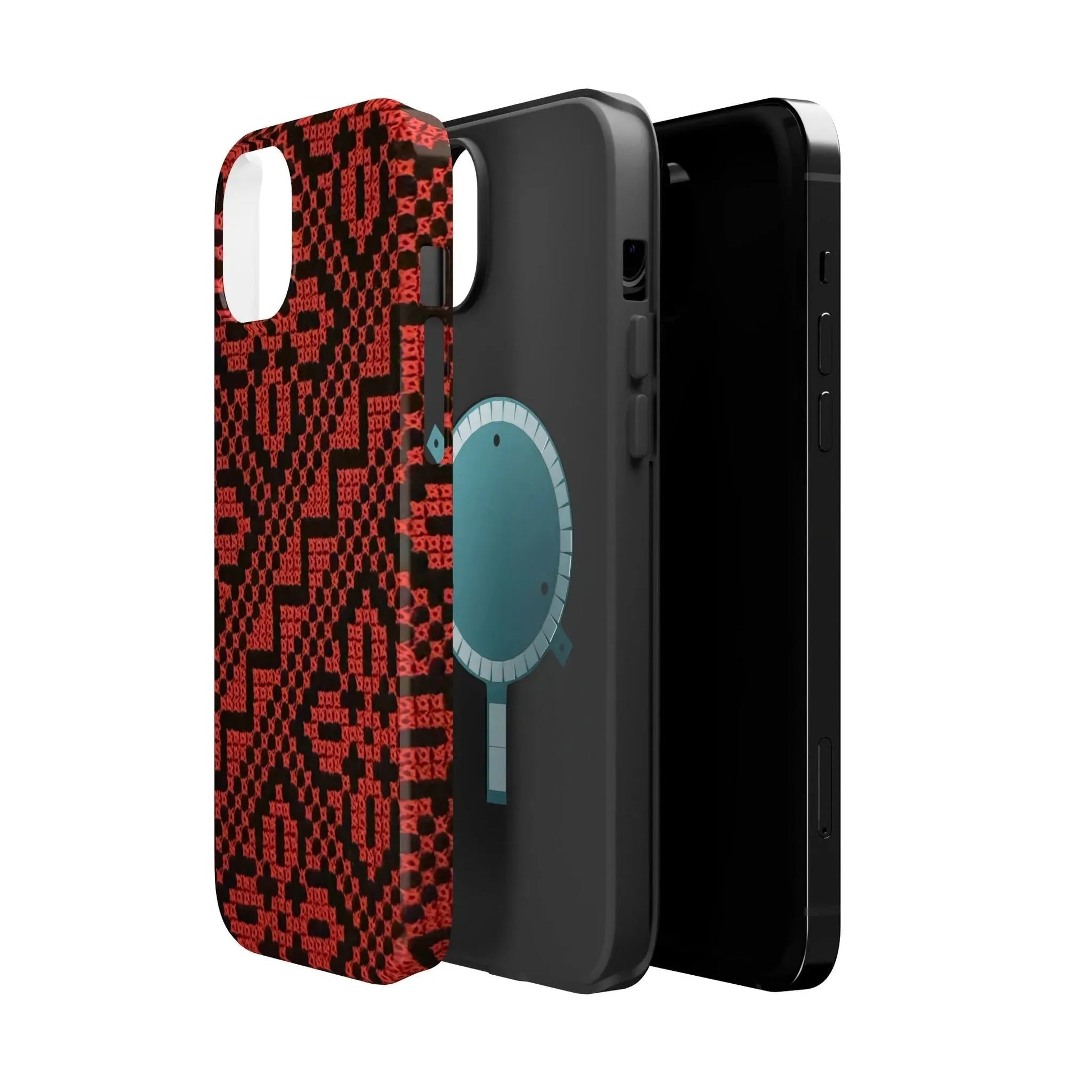 Red and Black Tatreez Design - Iphone Magnetic Tough Case book cover